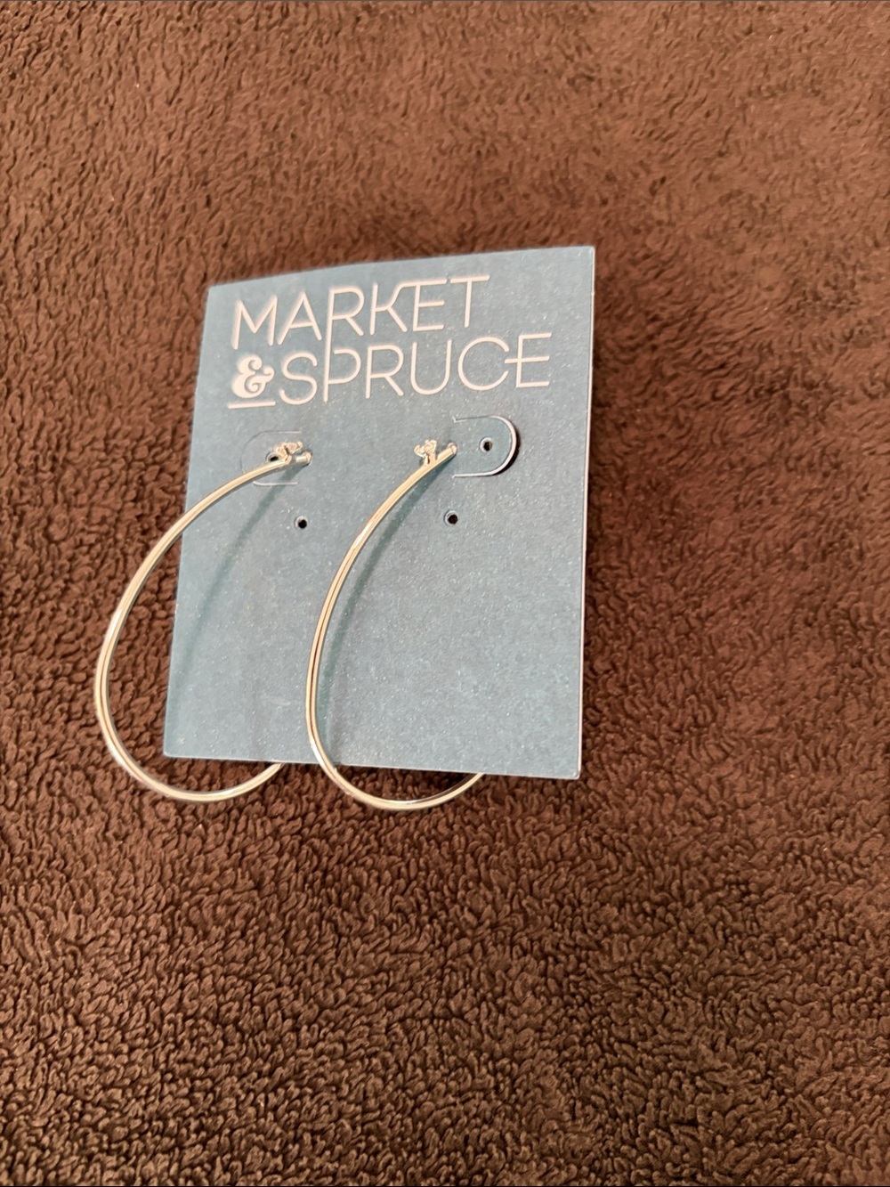 Market & Spruce Sleek Silver Open Hoop Earrings